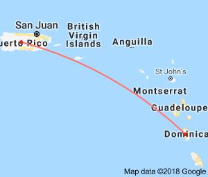 Map of our Dominica trip